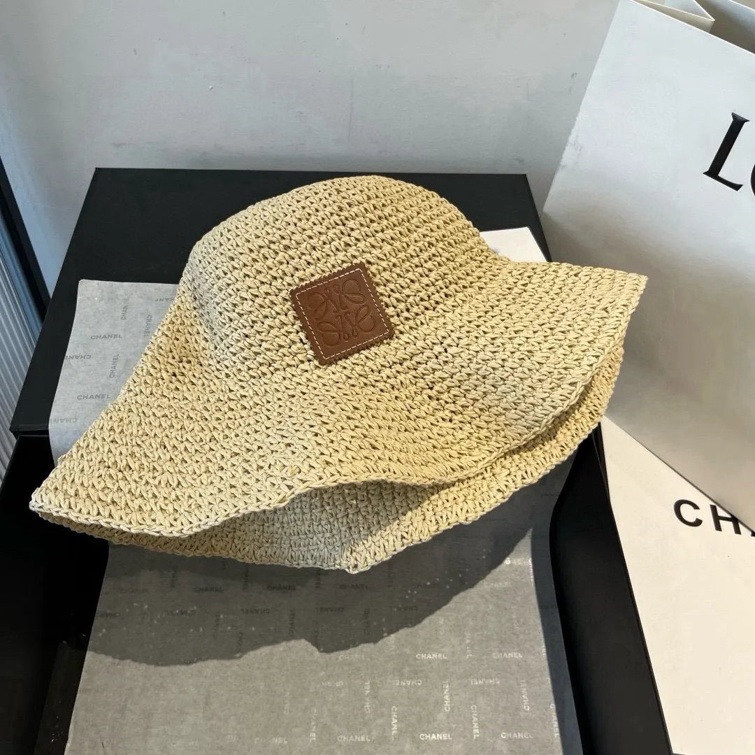 💰140¥ Loewe new straw hat, sunshade beach hat, head circumference 57cm