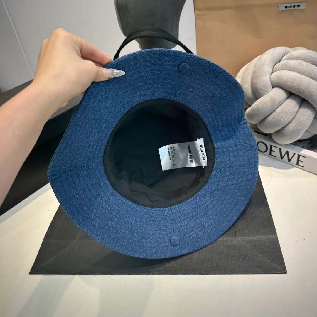 P70 miumiu counter canvas bucket hat, one-to-one mold customization, head circumference 57cm, unisex
