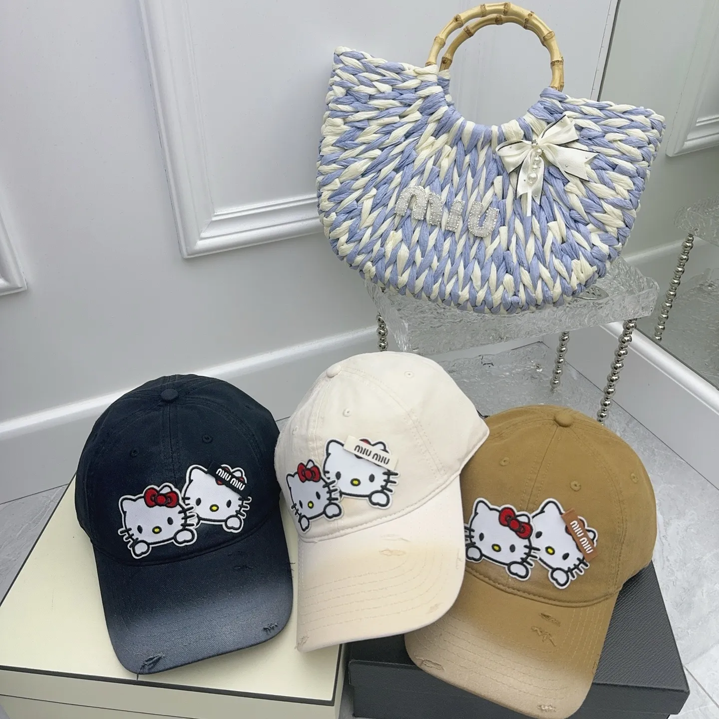 Kitty’s new baseball cap is here 🆕 Cute miumiu design for younger girls~