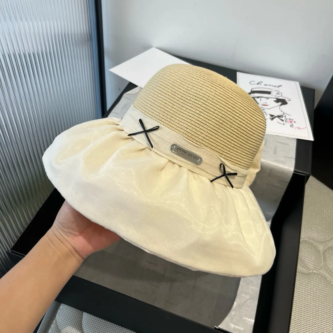 💰120¥ miumiu new lantern hat, sunshade straw hat, anti-UV brim, head circumference 57cm