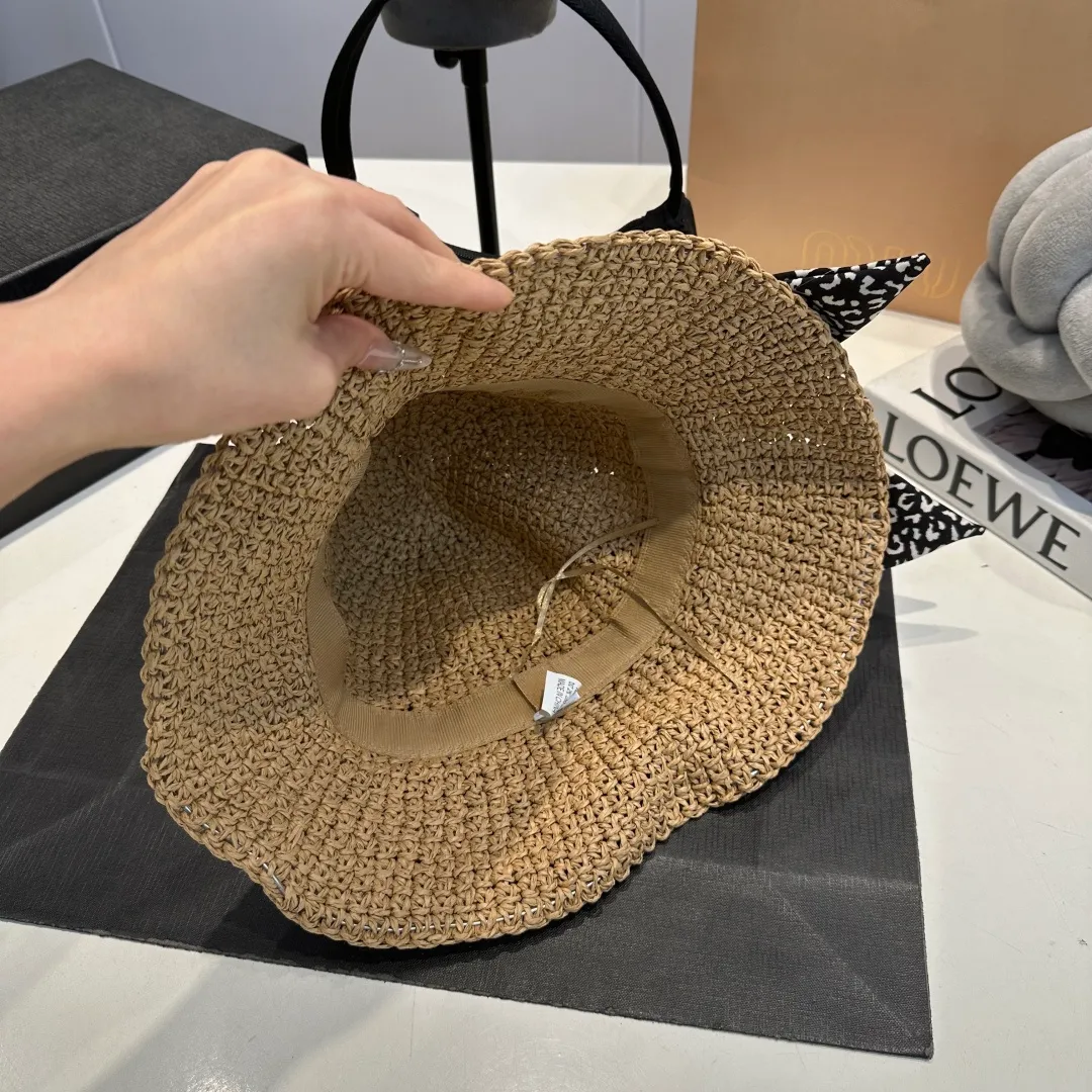 P60 miumiu new flat-top sun hat, straw sun hat, head circumference 57cm