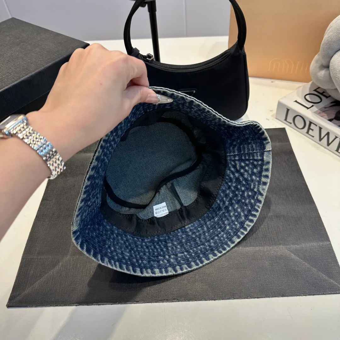 P60 miumiu high-end denim fisherman hat, original quality, head circumference 57cm