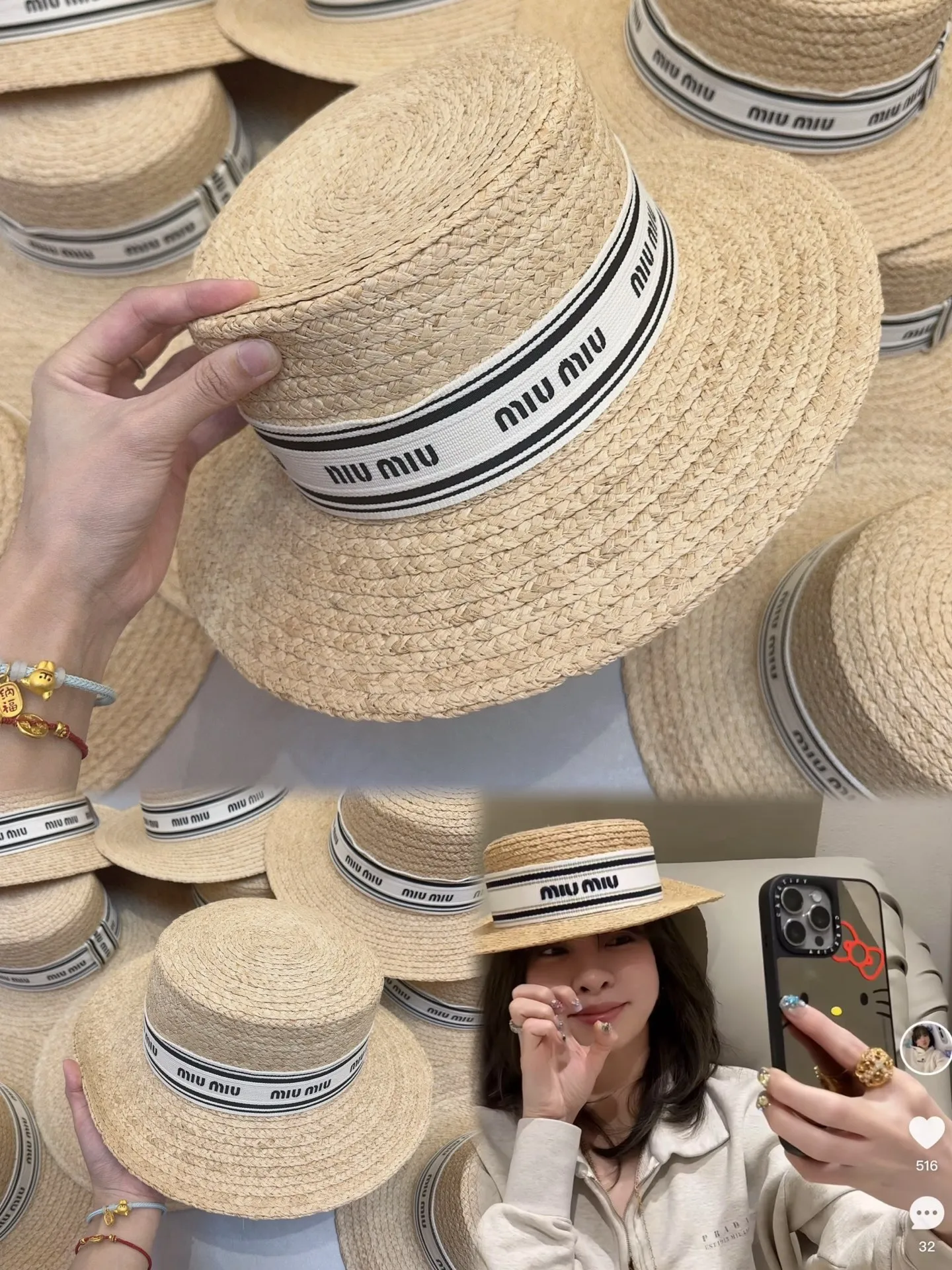 🔥🔥🔥 Popular raffia ~ High quality miumiu sun hat in stock‼ ️