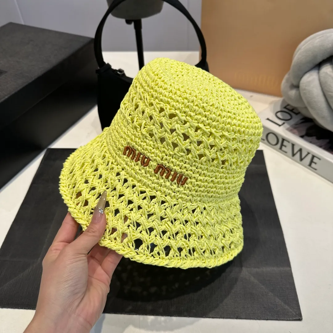 P60 miumiu embroidered handhook hat, ladylike round hat, high-end customization, head circumference 57cm