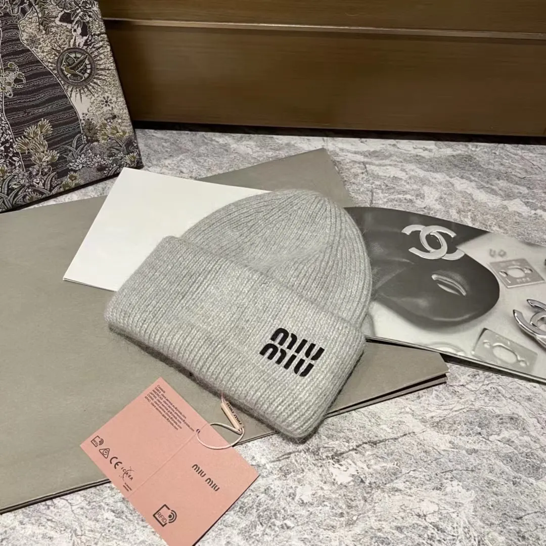 MiuMiu rabbit fur knitted hat