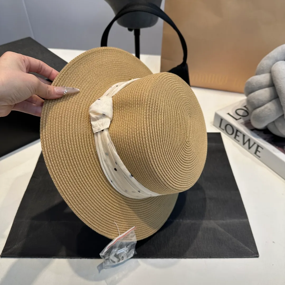 P90 miumiu straw hat, lady style round hat, high-end customization, head circumference 57cm