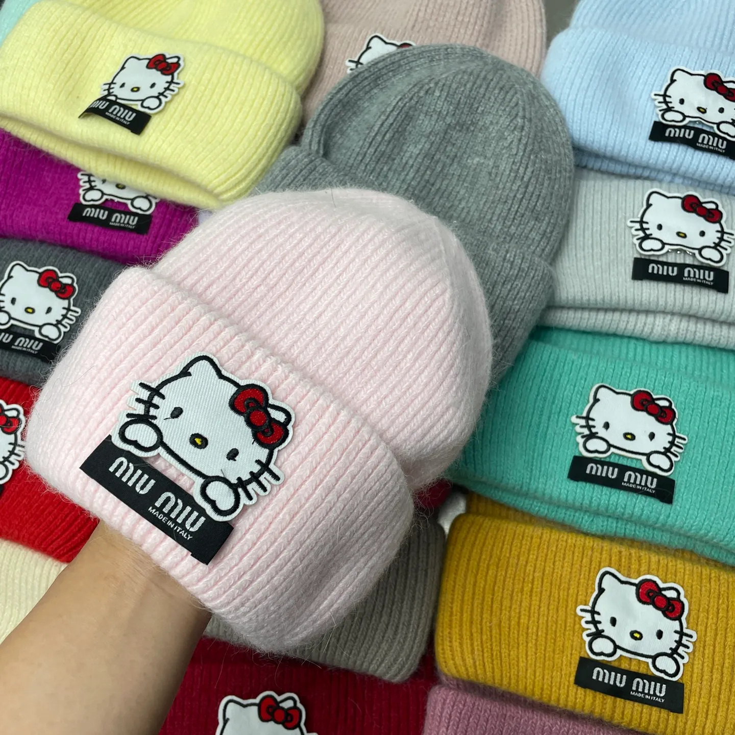 kitty Miumiu early autumn rabbit fur beanie