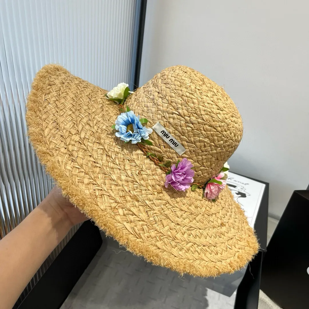 150¥ miumiu raffia straw hat, a must-have for travel, head circumference 57cm
