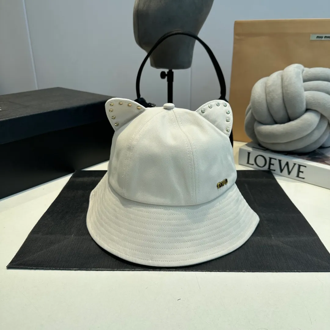 P70 miumiu high-end rabbit ear bucket hat, original quality, head circumference 57cm
