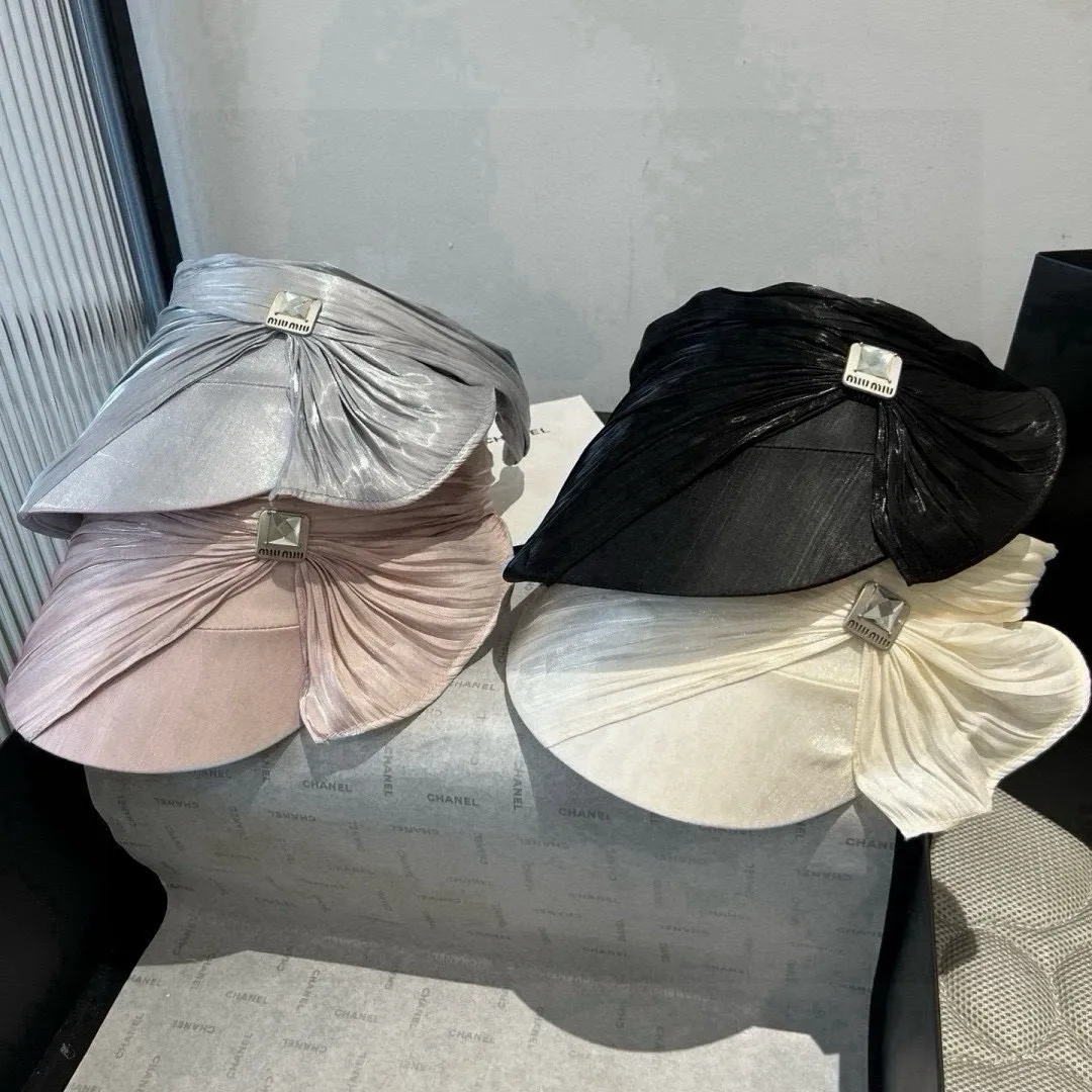 💰100¥ miumiu new silk headband, bow sun hat