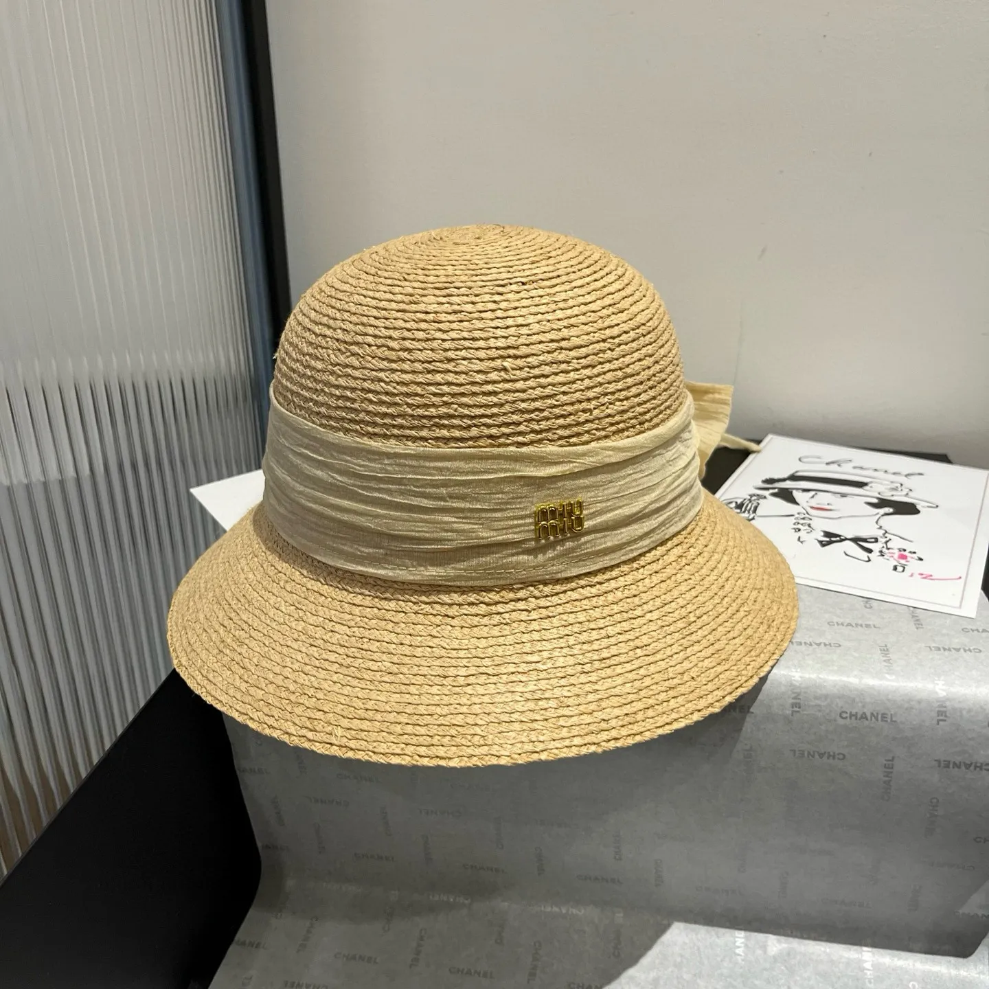 💰160¥ miumiu raffia hat, lady style, head circumference 57cm