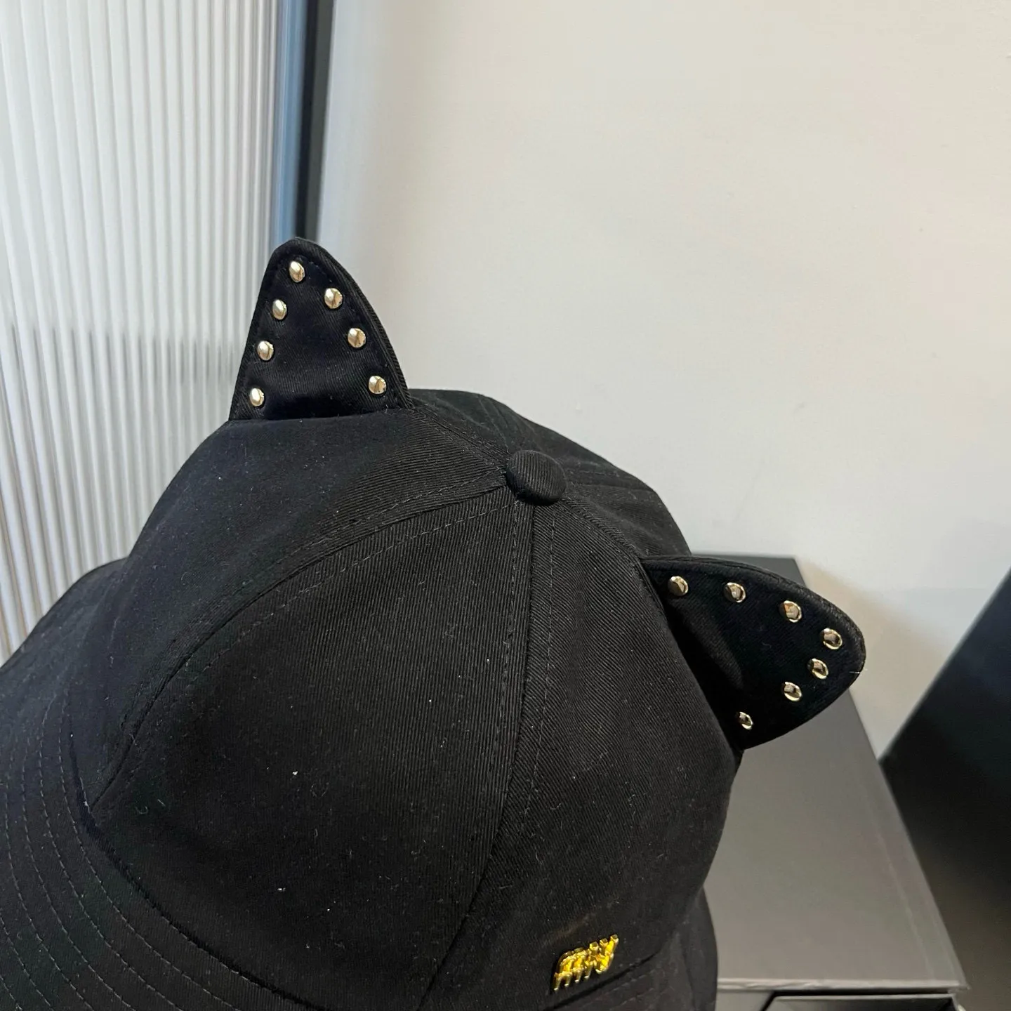 💰120¥ Miumiu miumiu spring and summer style cat ears and ding fisherman hat, pure cotton fabric, high-grade workmanship, head circumference 57cm