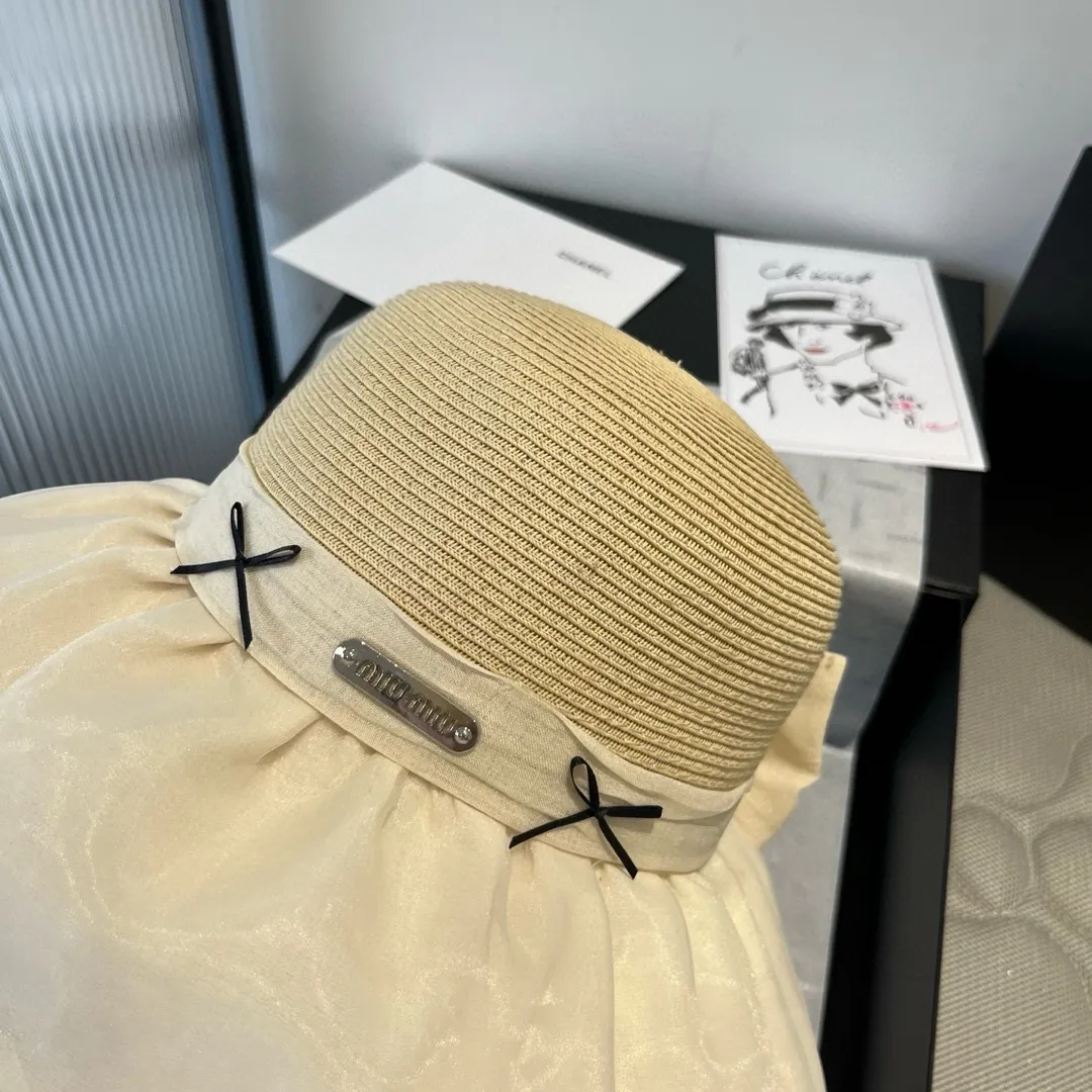 💰120¥ miumiu new lantern hat, sunshade straw hat, anti-UV brim, head circumference 57cm