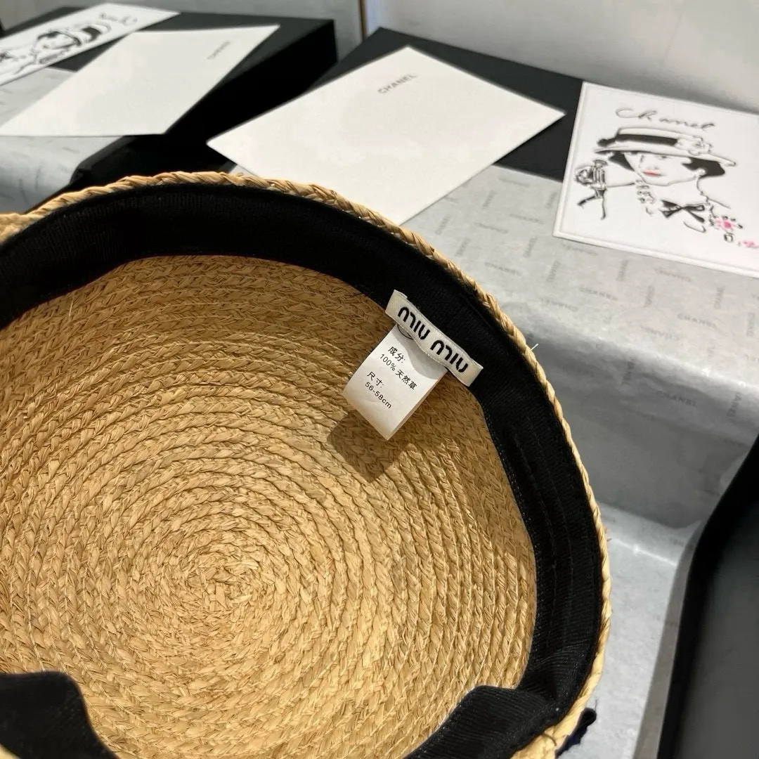 💰150¥ miumiu raffia knight hat, head circumference 57cm