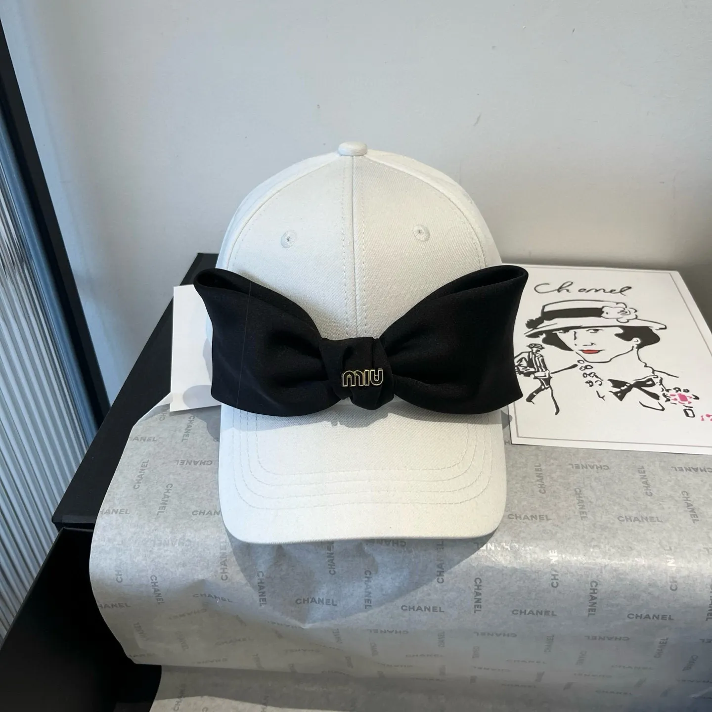 💰90¥ miumiu bow cap, high-end customization, head circumference 57cm