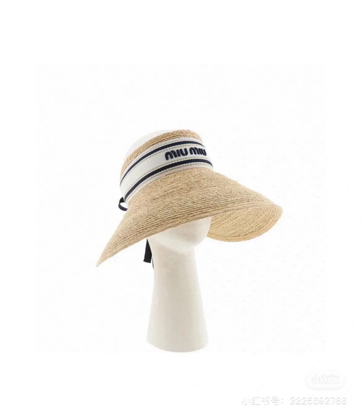 💰240¥ Miumiu raffia straw hat, raffia empty top sun hat, adjustable