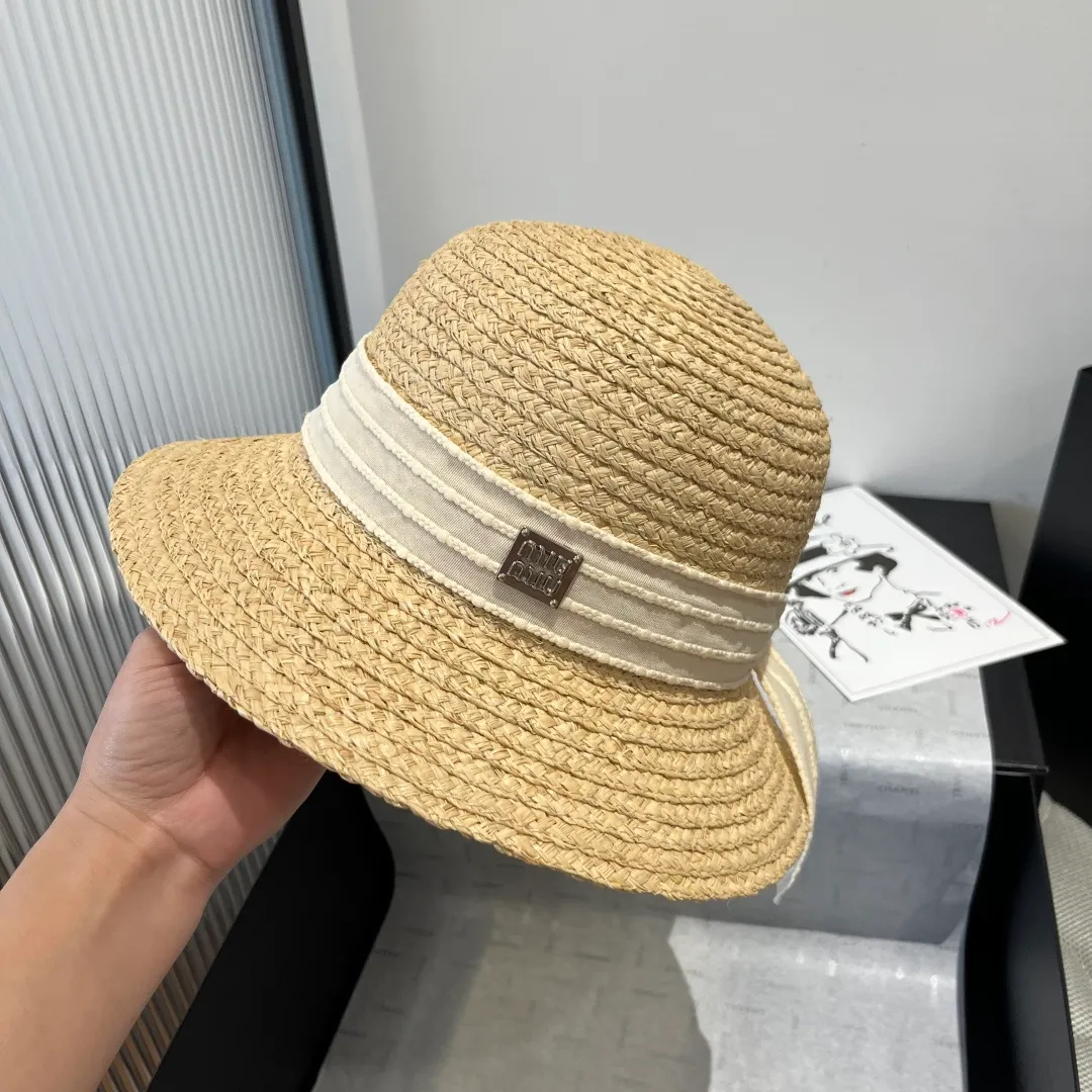 💰150¥ Miumiu raffia straw hat, bow hat, head circumference 57cm