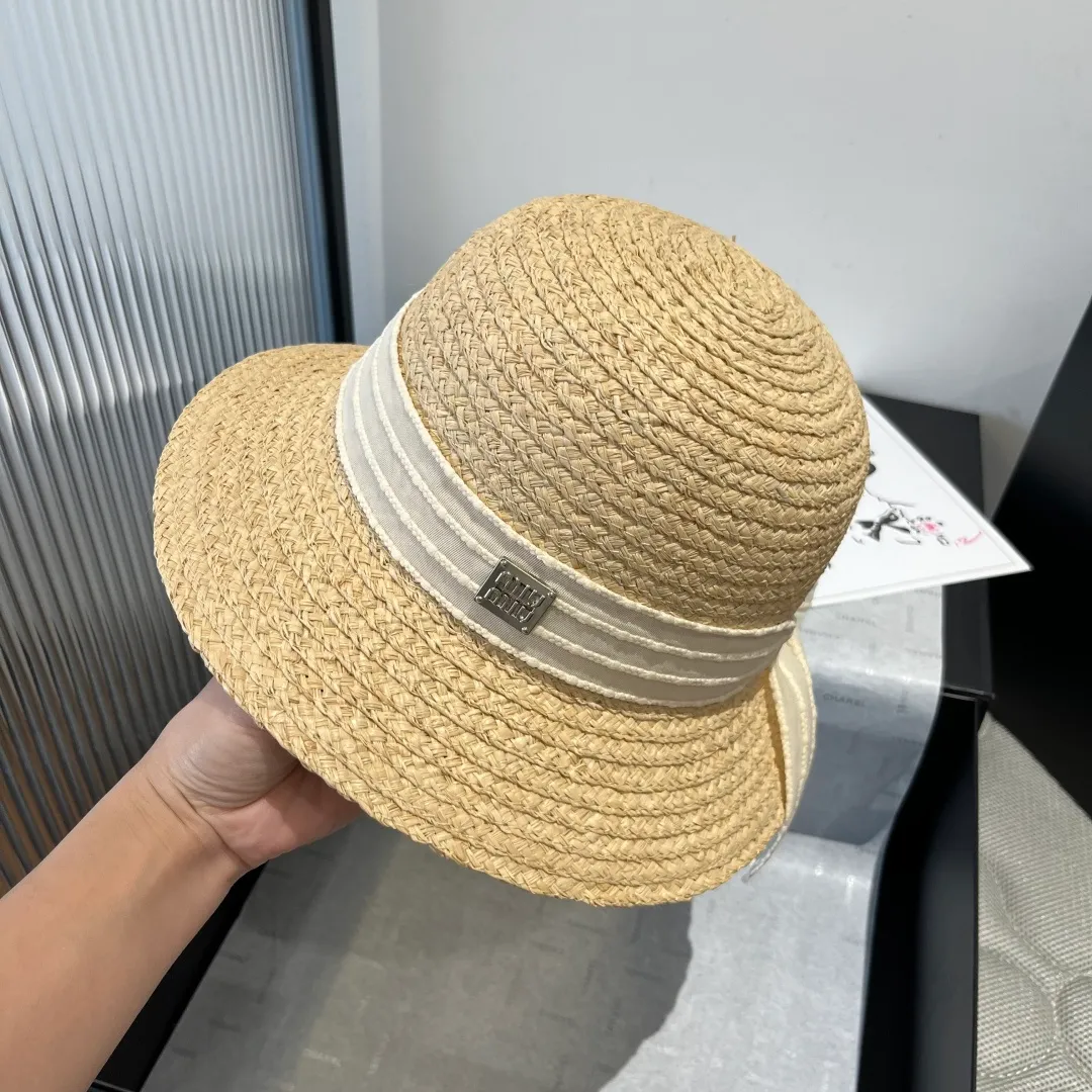 💰150¥ Miumiu raffia straw hat, bow hat, head circumference 57cm
