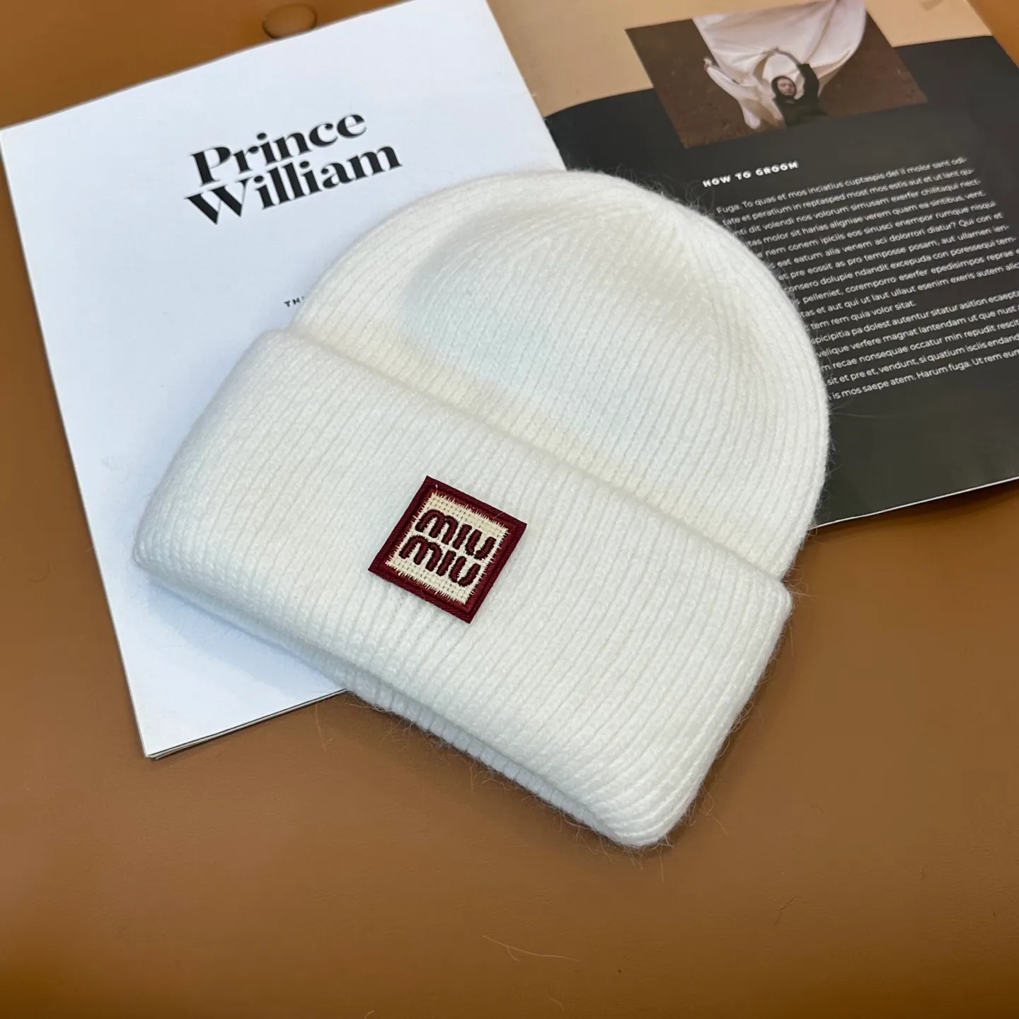 P50 miumiu Miu Miu counter's popular embroidered logo knitted hat! Xiaohongshu’s new product is released, it’s so 🉑️, high-elastic fabric, classic color
