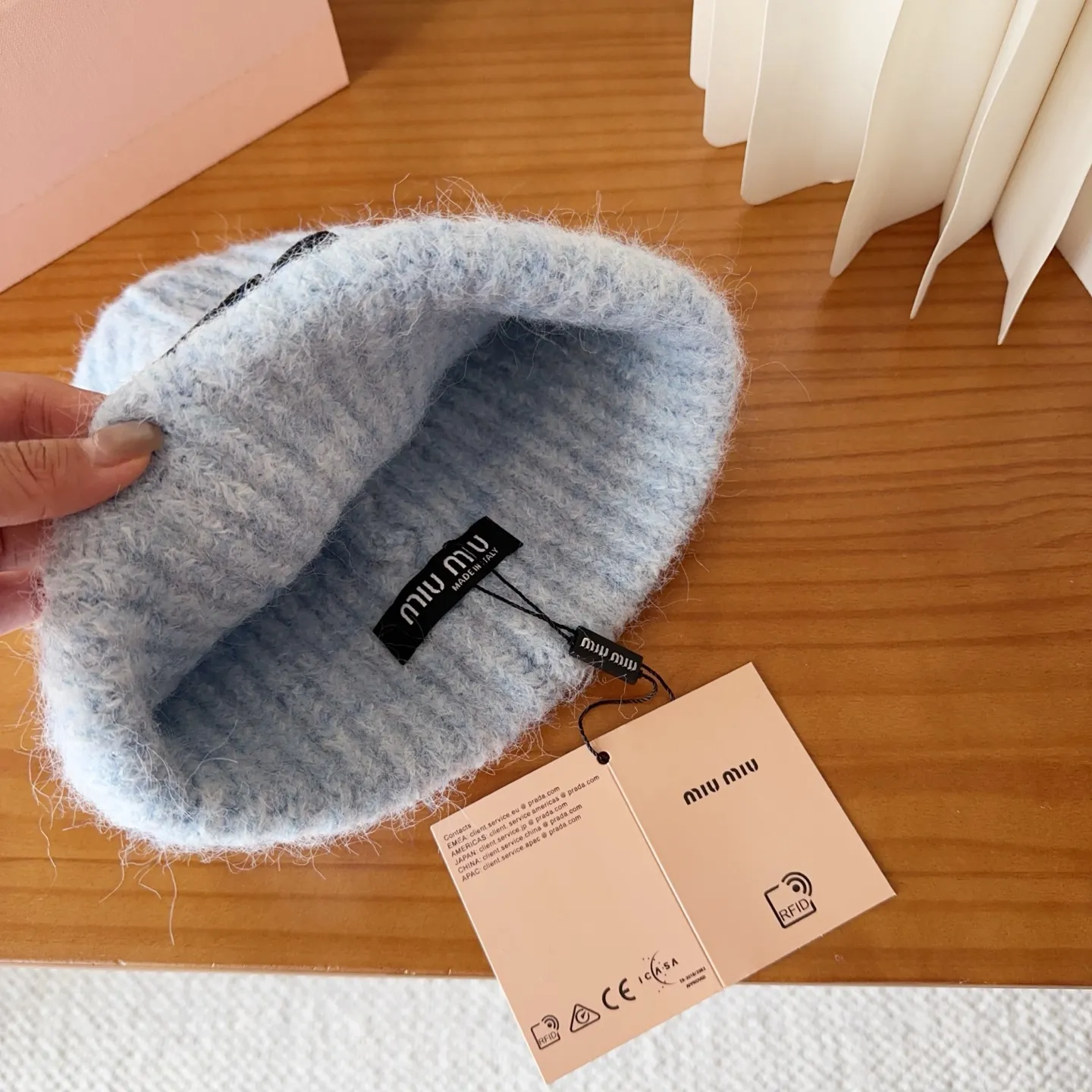 🉐️120 miumiu new autumn and winter knitted beanie This is so cute! The earmuffs are such a beauty! Soft and waxy
