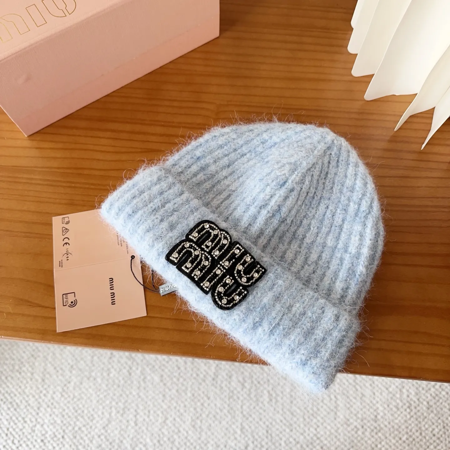 🉐️120 miumiu new autumn and winter knitted beanie This is so cute! The earmuffs are such a beauty! Soft and waxy