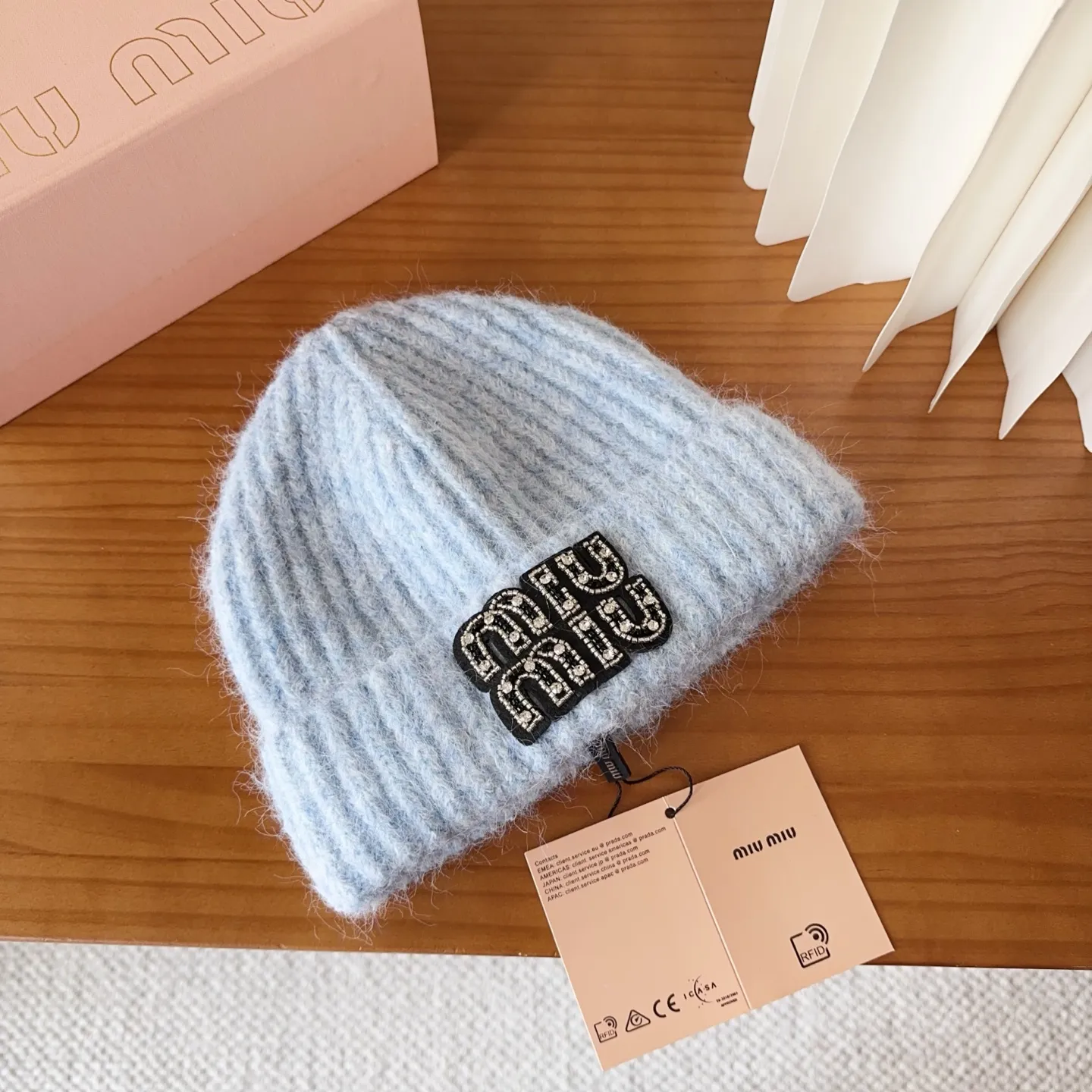 🉐️120 miumiu new autumn and winter knitted beanie This is so cute! The earmuffs are such a beauty! Soft and waxy