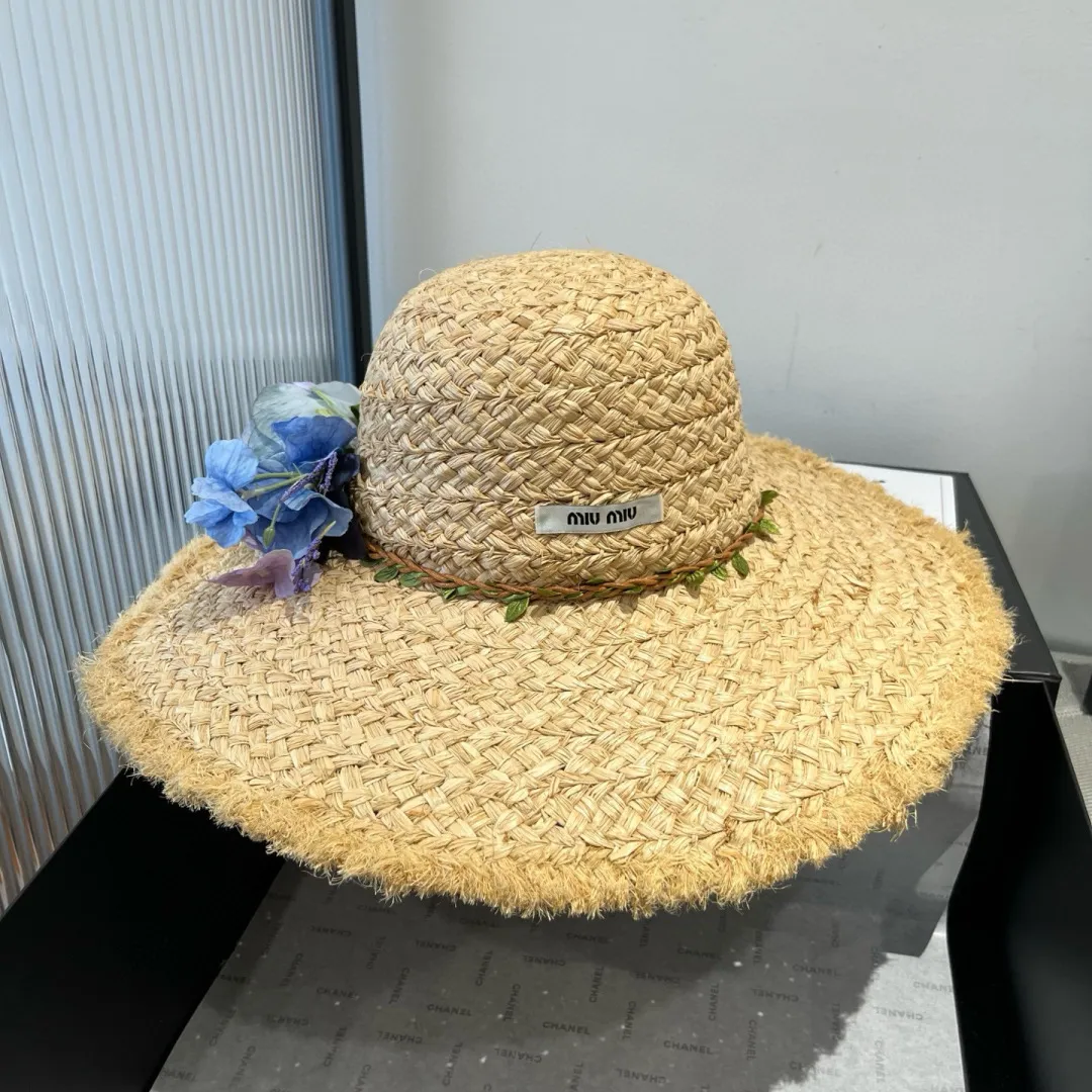 150¥ miumiu raffia straw hat, a must-have for travel, head circumference 57cm