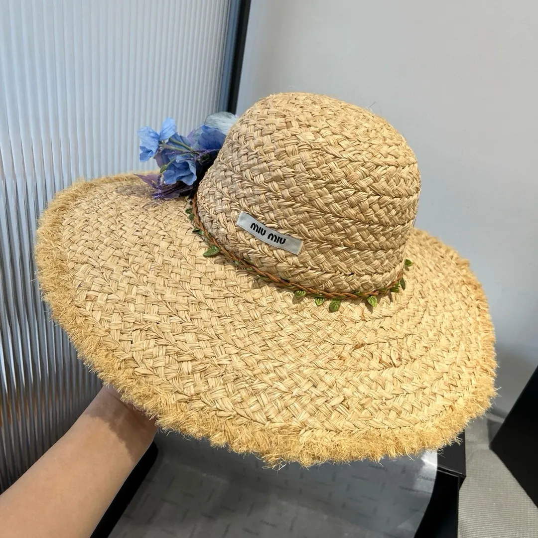 150¥ miumiu raffia straw hat, a must-have for travel, head circumference 57cm