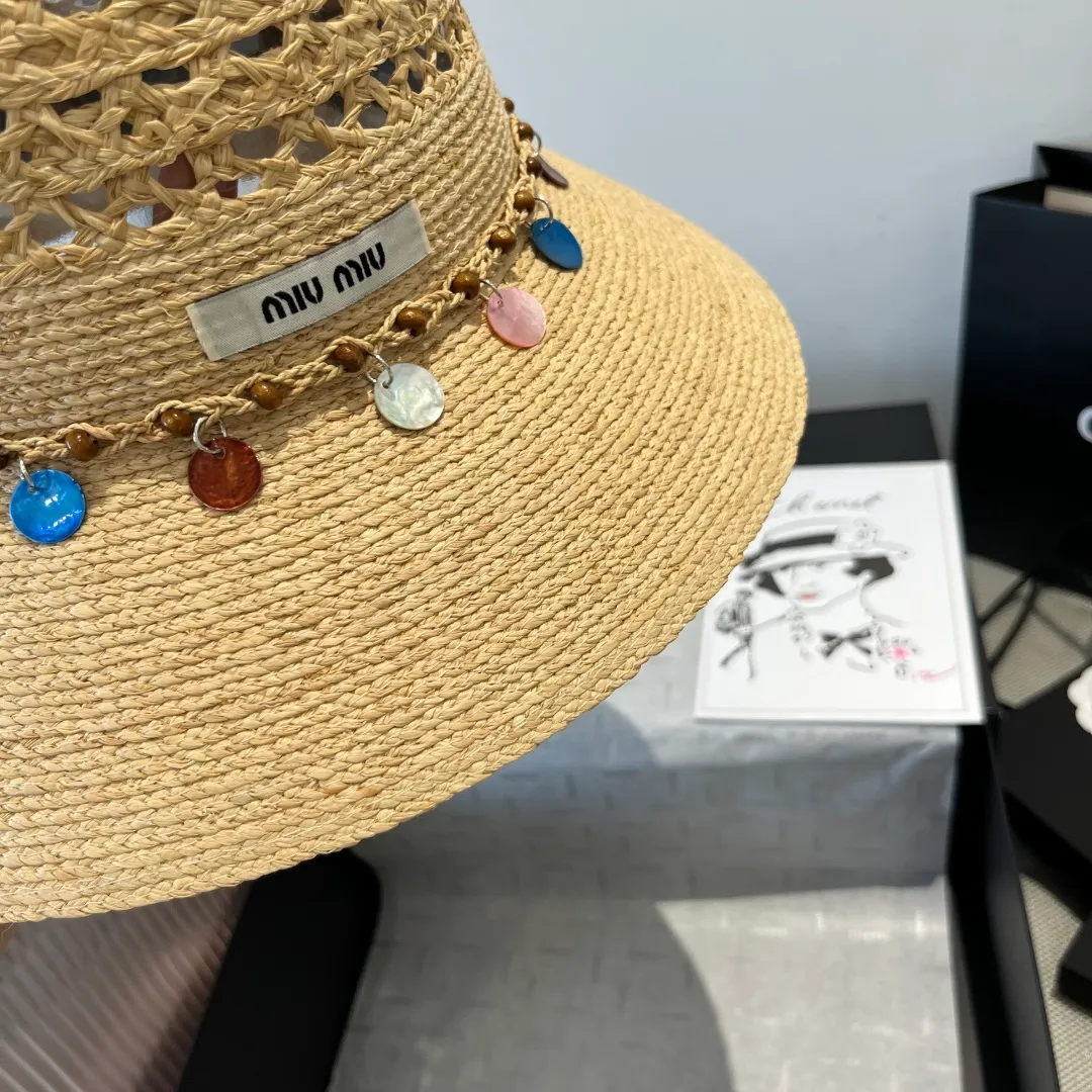 💰220 miumiu new raffia hat, head circumference 57cm