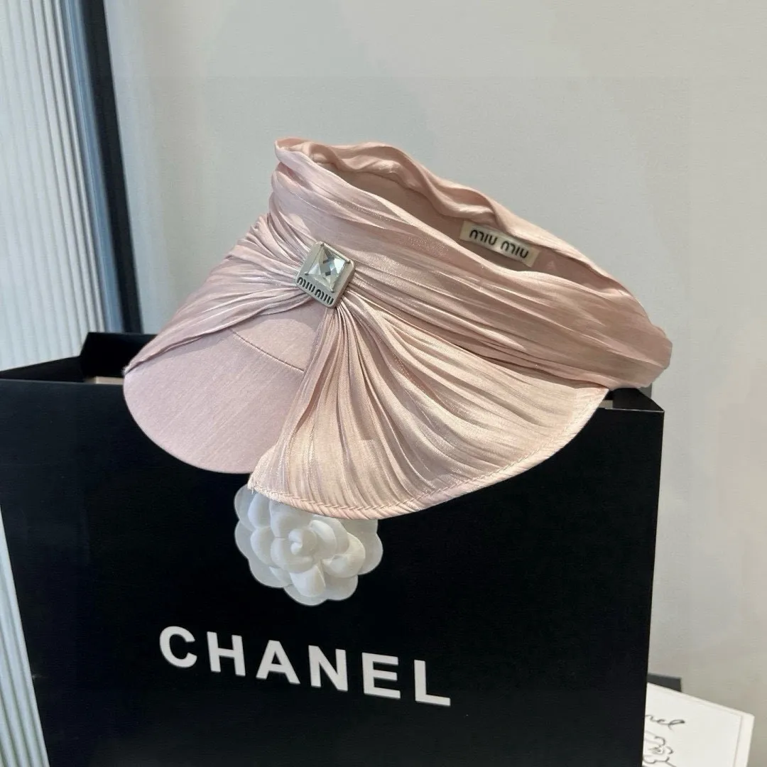💰110¥ miumiu new silk headband, bow sun hat