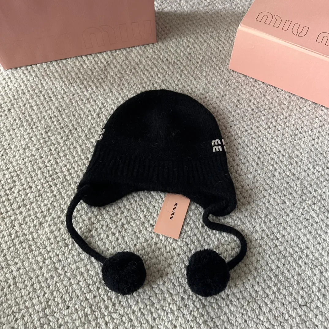 💰100 miumiu new autumn and winter knitted beanie This is so cute! The earmuffs are such a beauty! Soft and waxy