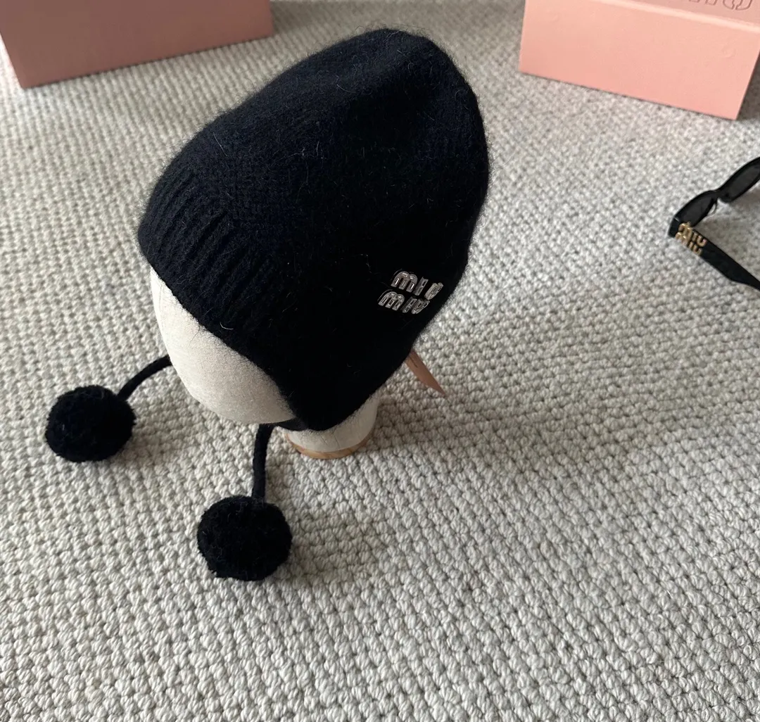 💰100 miumiu new autumn and winter knitted beanie This is so cute! The earmuffs are such a beauty! Soft and waxy