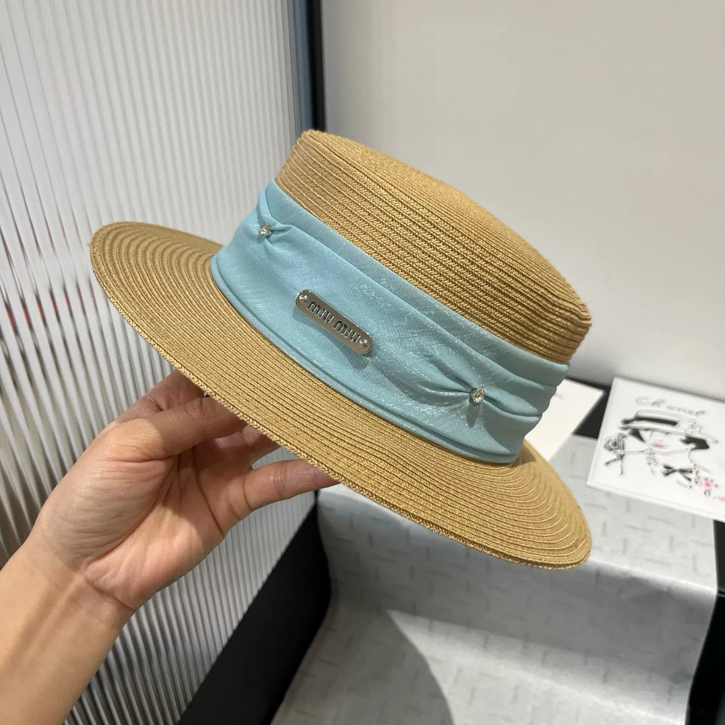 💰160¥ miumiu new flat top hat, advanced customization, head circumference 57cm