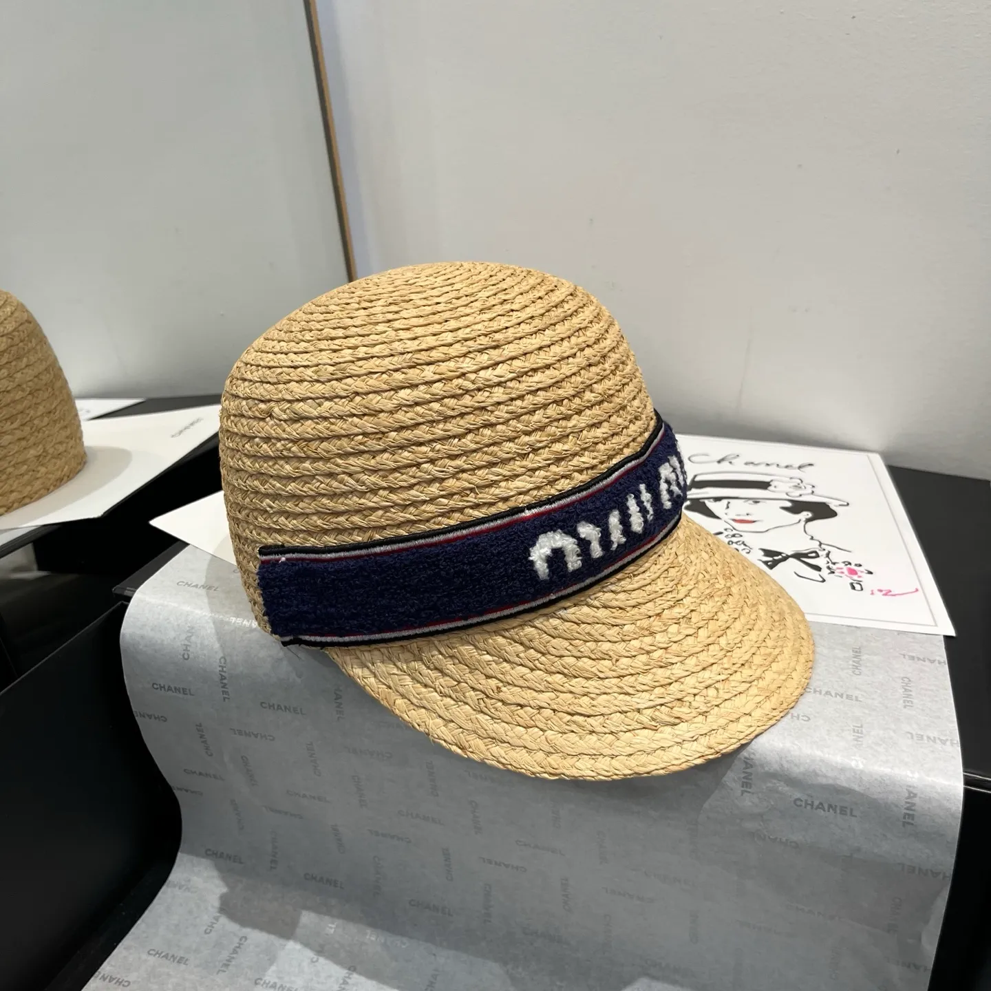 💰160¥ miumiu raffia knight hat, head circumference 57cm