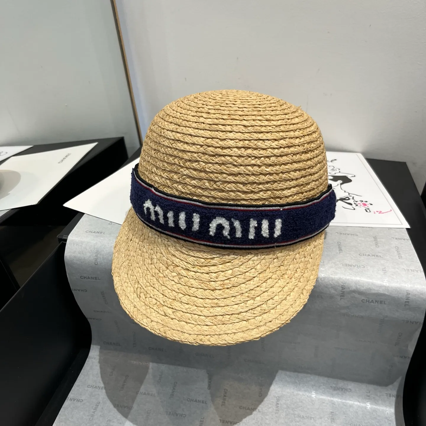 💰160¥ miumiu raffia knight hat, head circumference 57cm