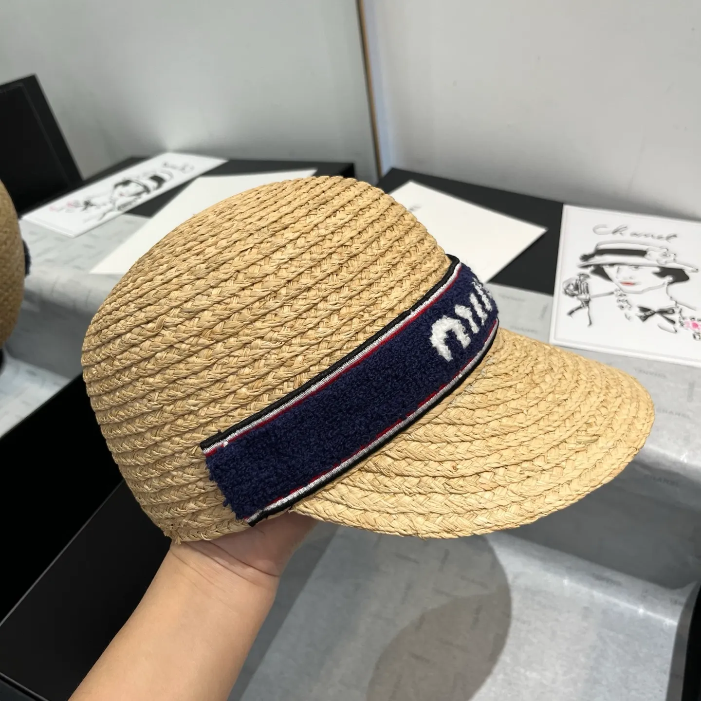💰160¥ miumiu raffia knight hat, head circumference 57cm