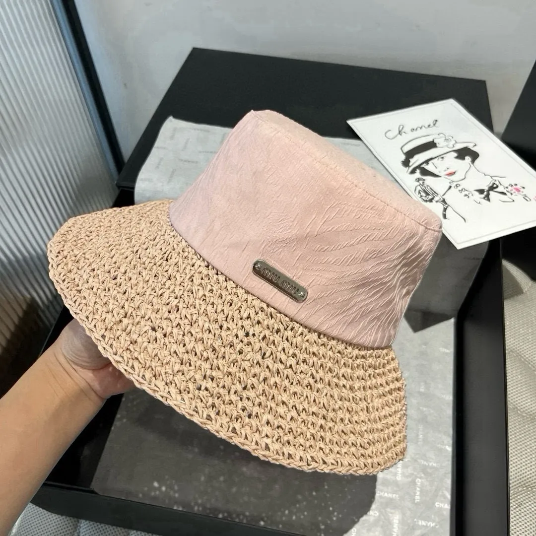 💰120¥ miumiu new fisherman hat, woven and spliced ​​gold fabric, head circumference 57cm