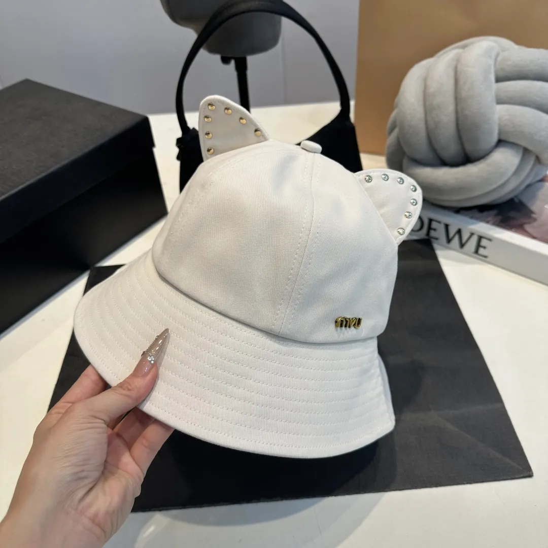 P70 miumiu high-end rabbit ear bucket hat, original quality, head circumference 57cm