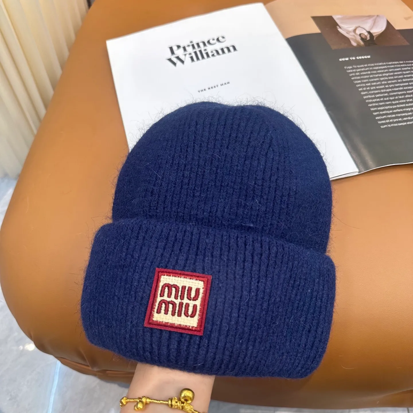 P50 miumiu Miu Miu counter's popular embroidered logo knitted hat! Xiaohongshu’s new product is released, it’s so 🉑️, high-elastic fabric, classic color