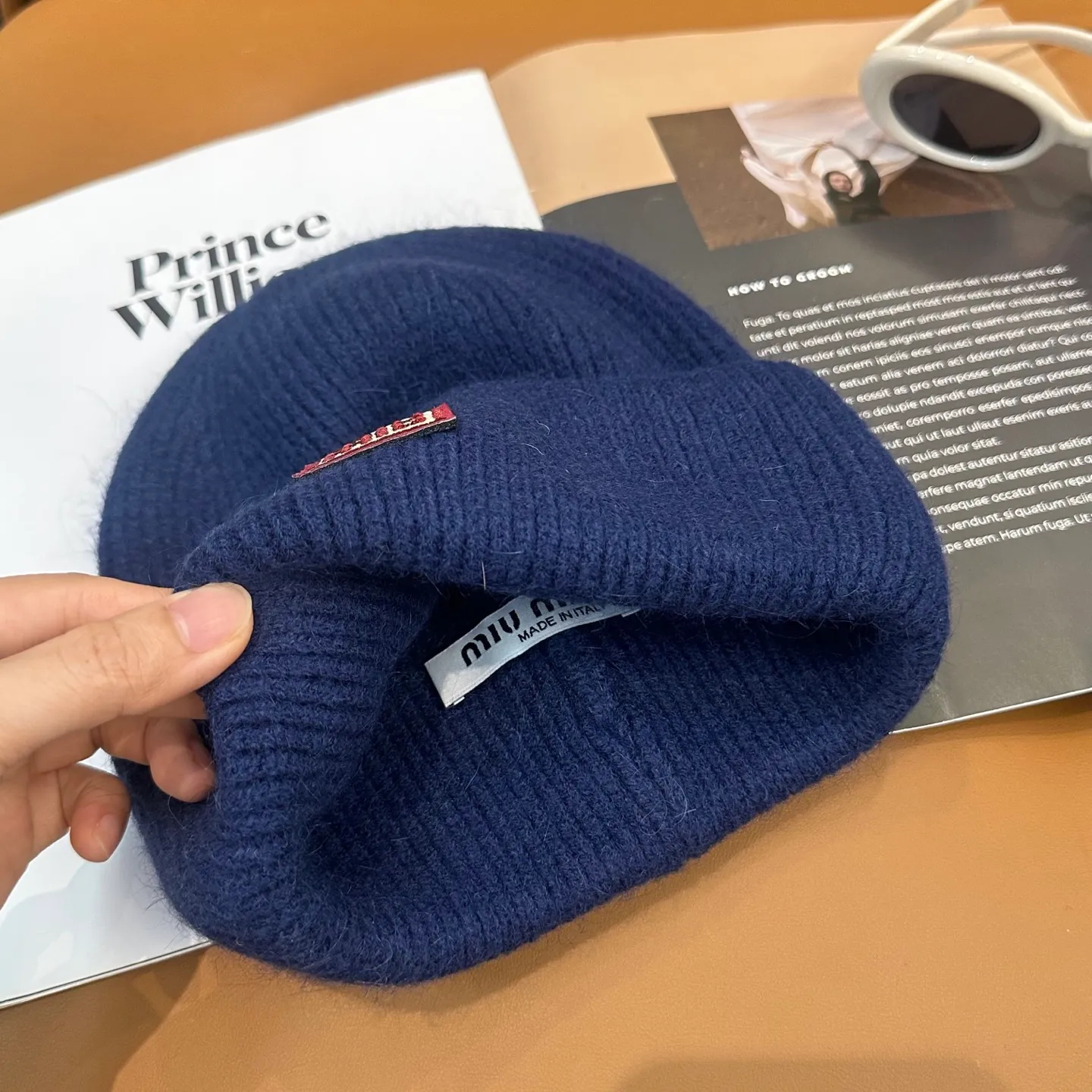 P50 miumiu Miu Miu counter's popular embroidered logo knitted hat! Xiaohongshu’s new product is released, it’s so 🉑️, high-elastic fabric, classic color