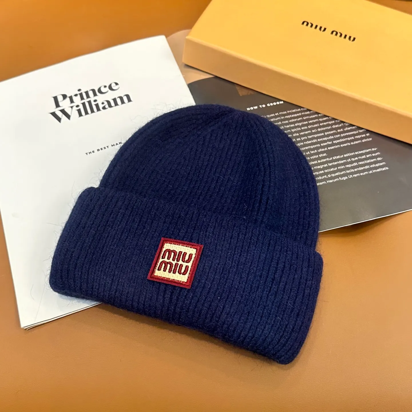 P50 miumiu Miu Miu counter's popular embroidered logo knitted hat! Xiaohongshu’s new product is released, it’s so 🉑️, high-elastic fabric, classic color