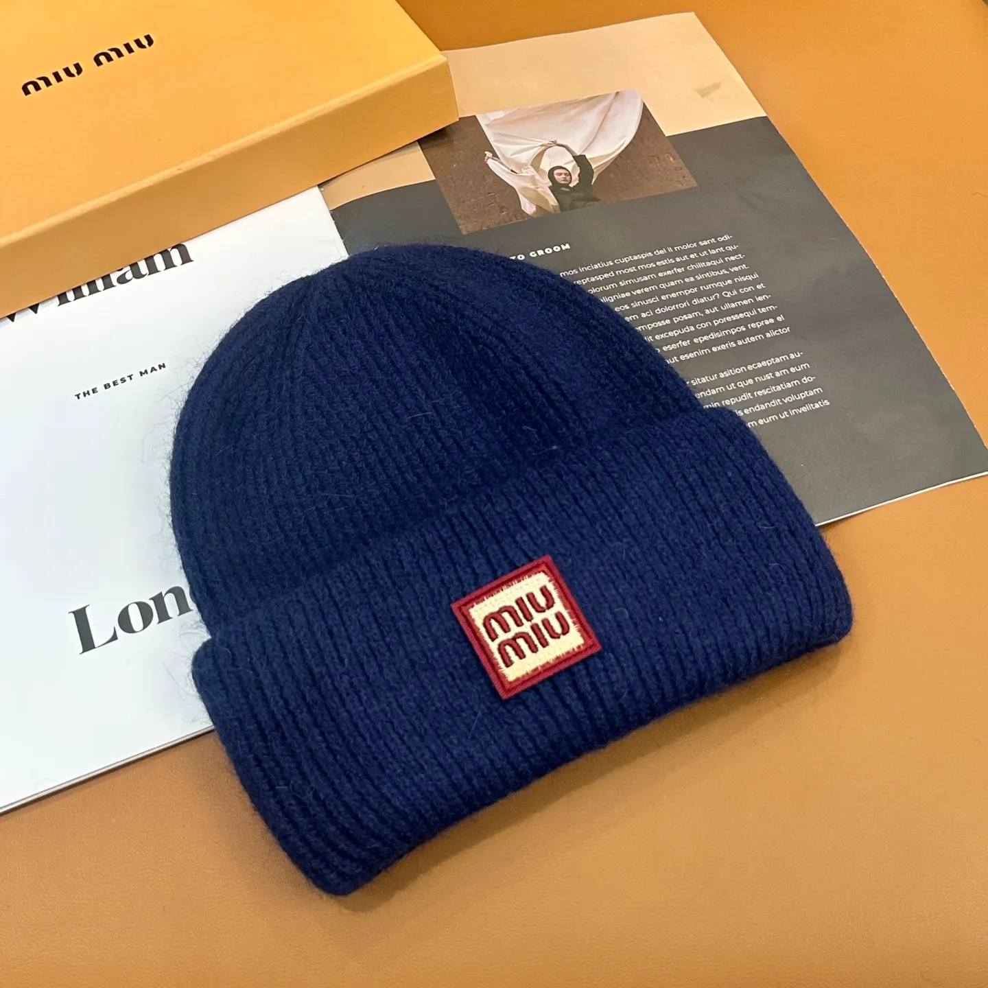 P50 miumiu Miu Miu counter's popular embroidered logo knitted hat! Xiaohongshu’s new product is released, it’s so 🉑️, high-elastic fabric, classic color