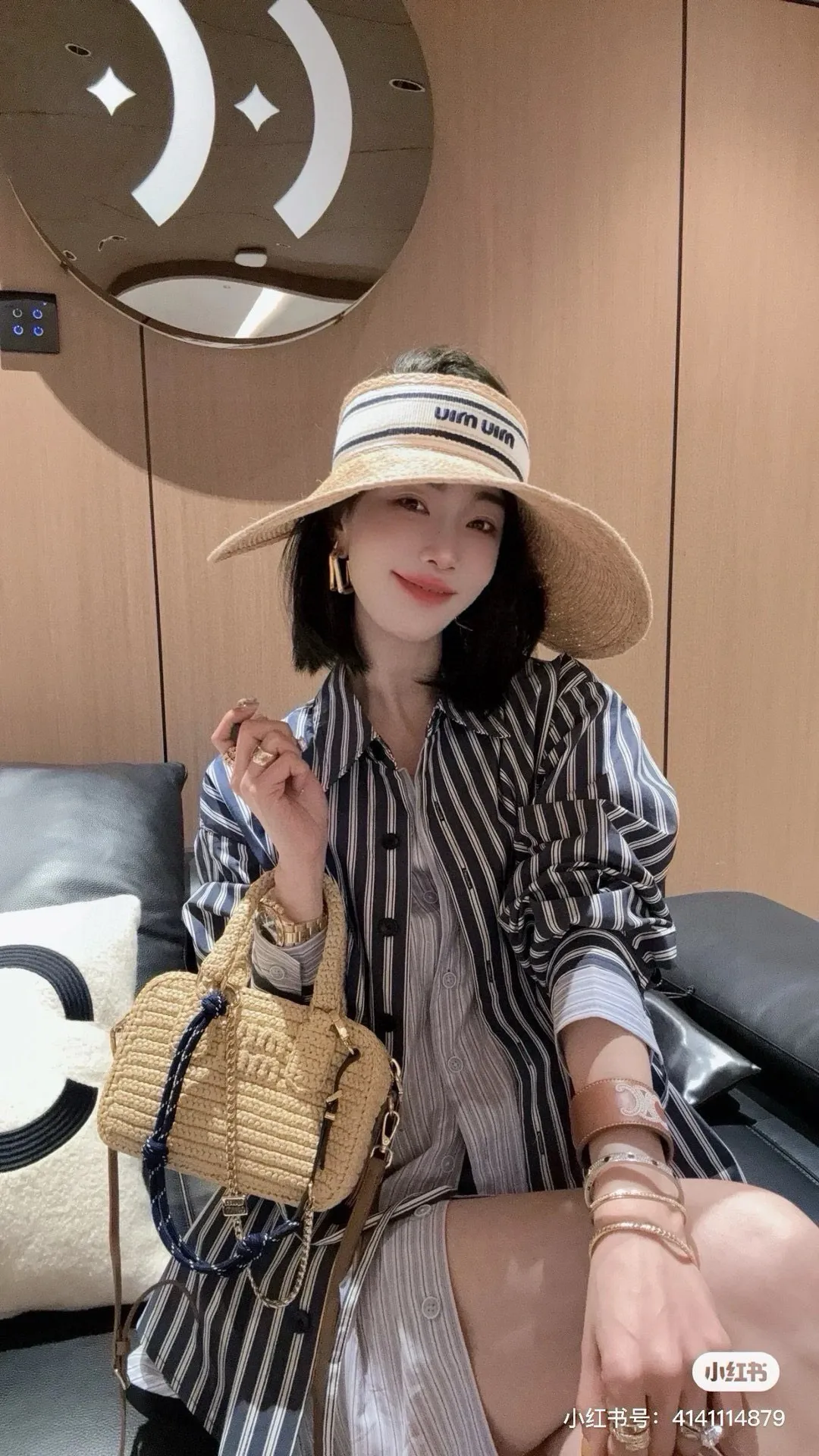 💰250¥ Miumiu raffia empty top hat, new model in the store, buy it and cherish it, sell one less, the head circumference can be adjusted, details to come