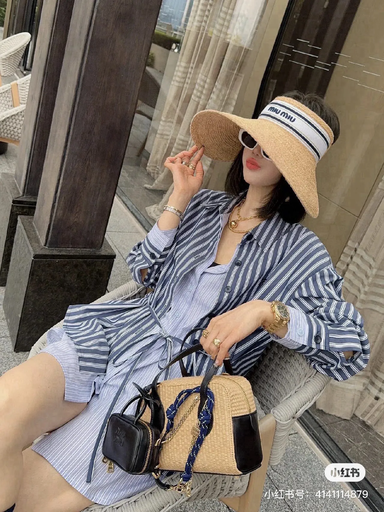 💰250¥ Miumiu raffia empty top hat, new model in the store, buy it and cherish it, sell one less, the head circumference can be adjusted, details to come