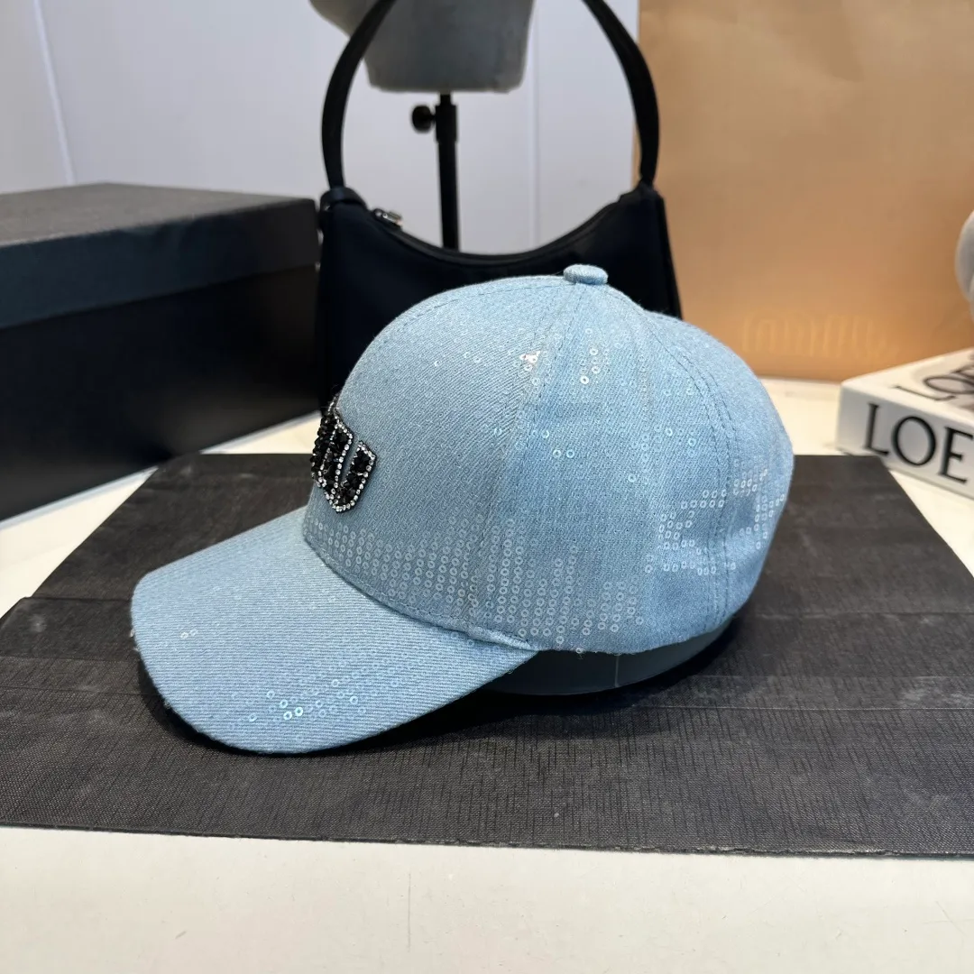 P60 miumiu new 25 spring and summer denim baseball cap, widened and small, 25 spring and summer new logo embroidery, same style for men and women