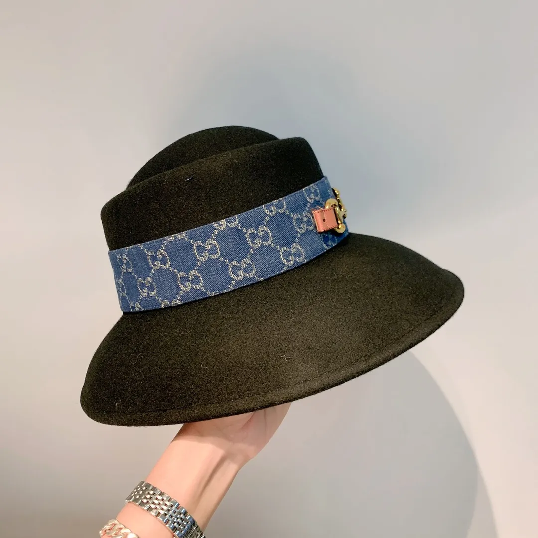 p170 Gucci 2021 autumn and winter new wool hat, 100% wool fabric, concave and convex shape, head circumference 57cm