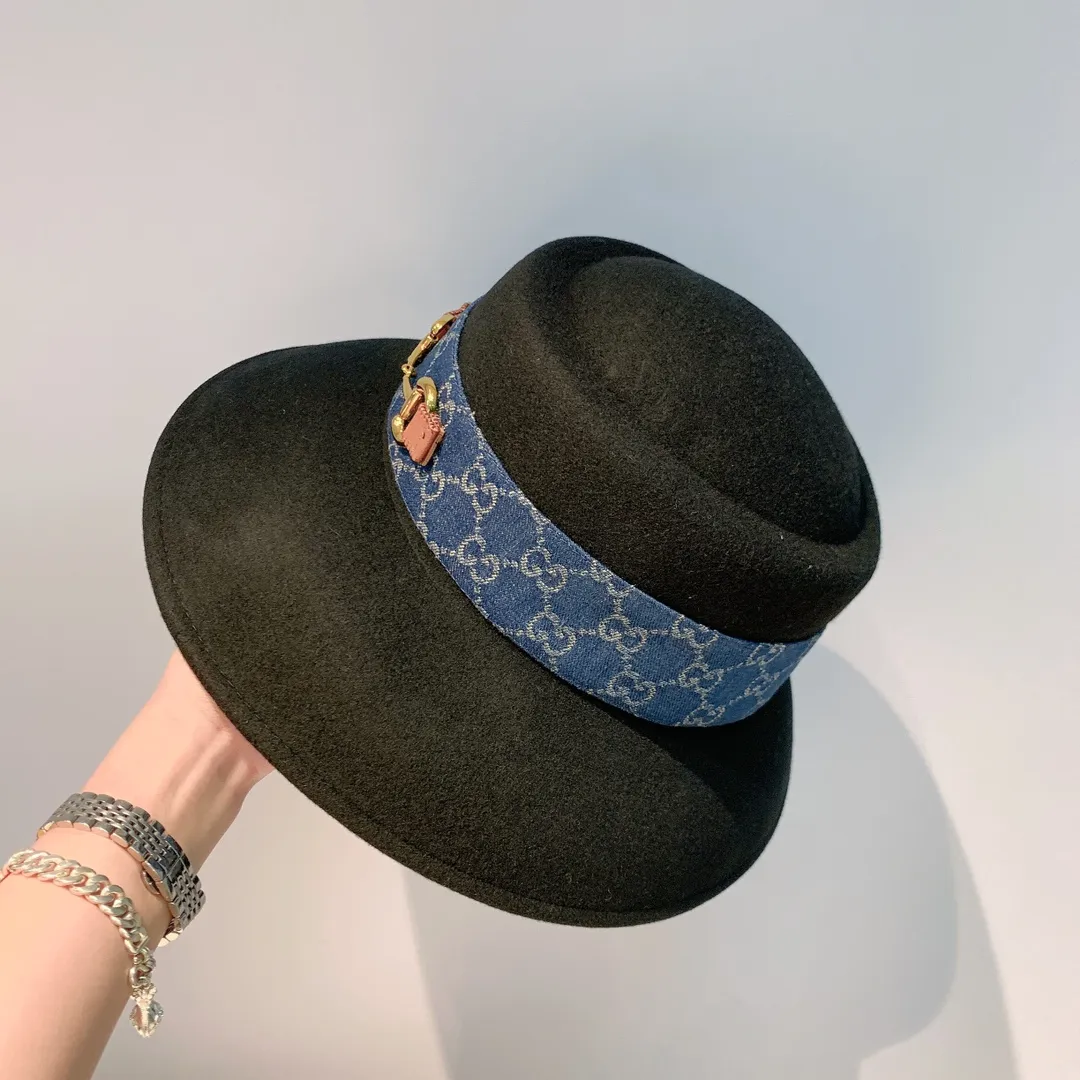 p170 Gucci 2021 autumn and winter new wool hat, 100% wool fabric, concave and convex shape, head circumference 57cm