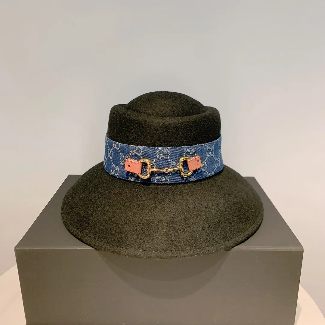 p170 Gucci 2021 autumn and winter new wool hat, 100% wool fabric, concave and convex shape, head circumference 57cm