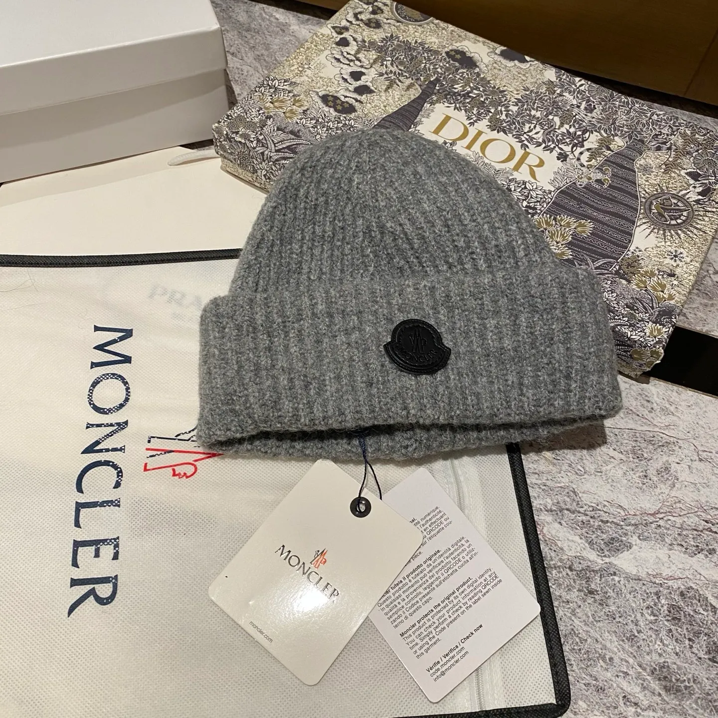 Moncler wool knit hat