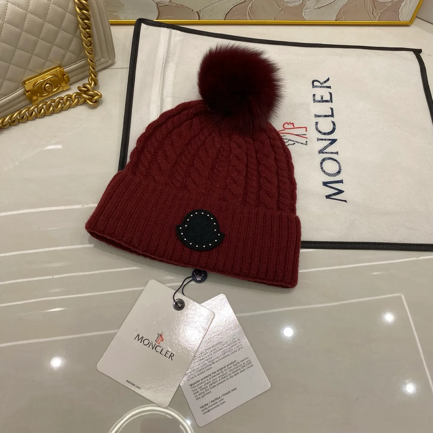 MONCLER cashmere knitted hat
